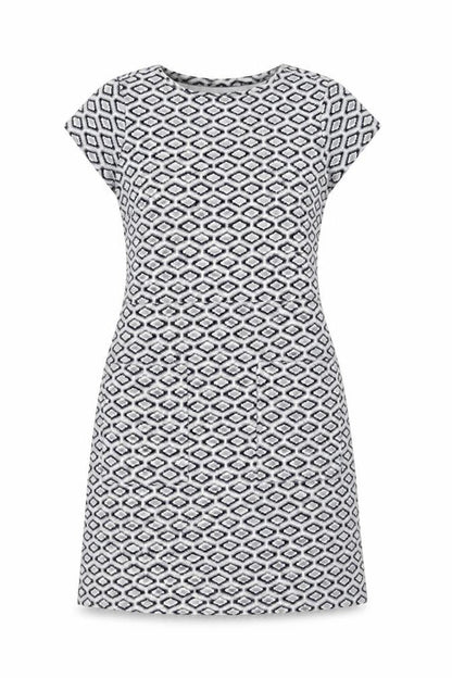 Next Women’s Grey Geometric Shift Dress Size 8 Short Sleeve