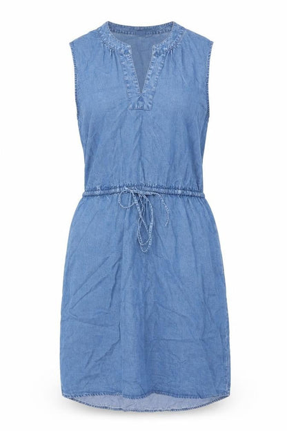 Gap Women’s Blue Chambray Sleeveless Knee Length Shirt Dress M