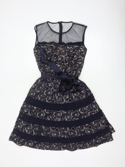 Betsy & Adam Women's Blue Lace Fit & Flare Formal Dress Size 8