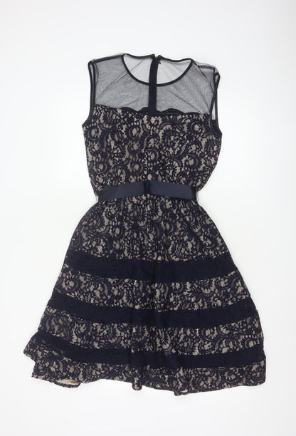 Betsy & Adam Women's Blue Lace Fit & Flare Formal Dress Size 8