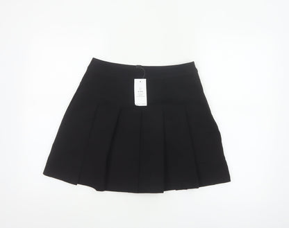 New Look Women's Black Pleated Short Skirt Size 10