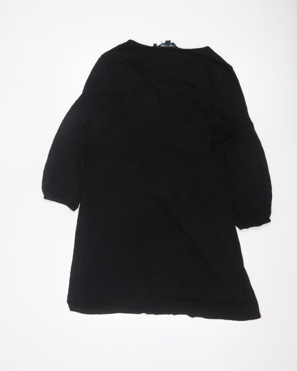 Boden Women Black 3/4 Sleeve Shift Knee Length Dress Size 14