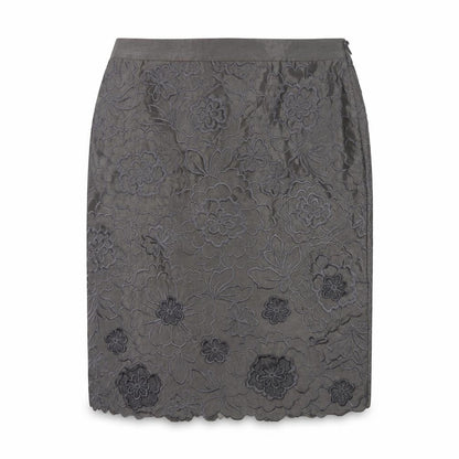 Monsoon Women Grey Floral Embroidered Pencil Skirt Size 10