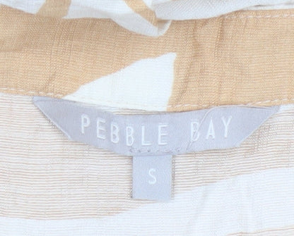 Pebble Bay Women Beige Tropical Print Shift Dress Size S