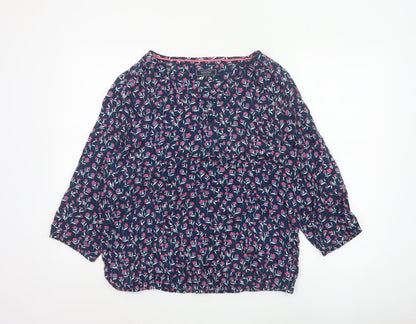 Maine New England Women's Blue Floral Viscose Blouse Size 18