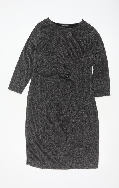 Next Maternity Black Sparkle Bodycon Knee Length Dress Size 10