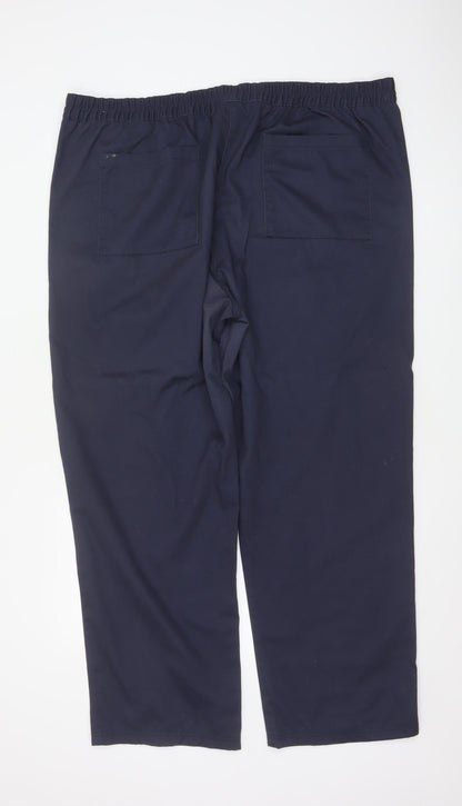 Cotton Traders Women's Blue Chino Trousers Size 22 Drawstring Waist