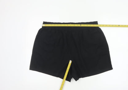 Dunnes Women Black L Lightweight Linen Blend Pull On Casual Shorts