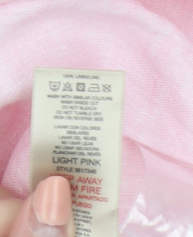 Paul Costelloe Living Studio Women's Pink Linen Sleeveless Tunic Blouse XL