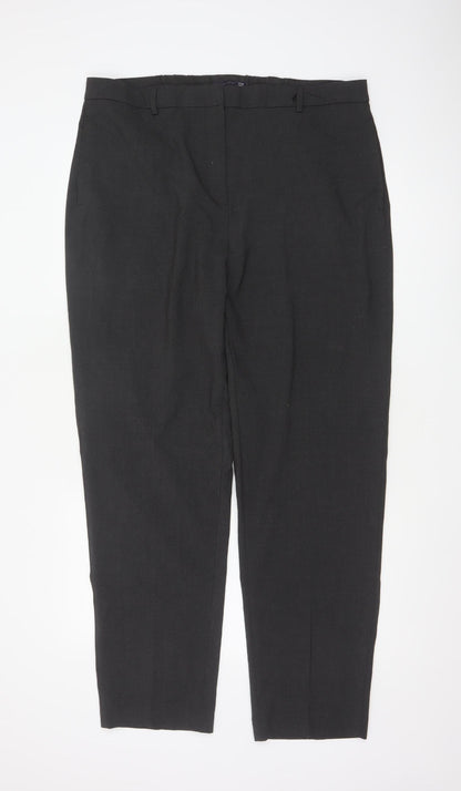 Marks and Spencer Womens Black Size 18 Regular Straight Trousers