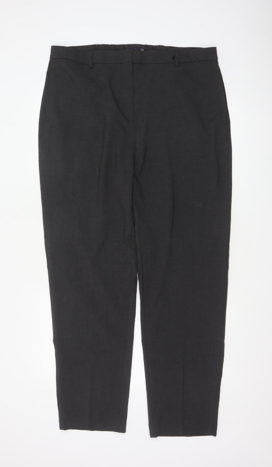 Marks and Spencer Womens Black Size 18 Regular Straight Trousers