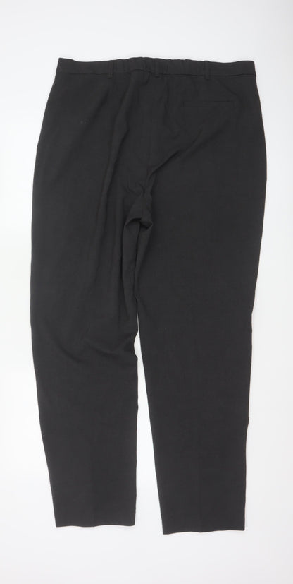 Marks and Spencer Womens Black Size 18 Regular Straight Trousers