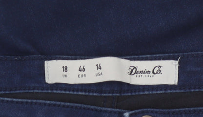 Denim Co. Women's Blue Mid Rise Skinny Stretch Jeans Size 18