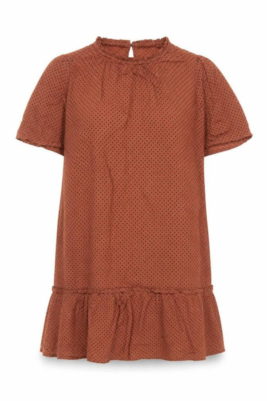 FatFace Women Brown Polka Dot Knee Length Shift Dress Size 14