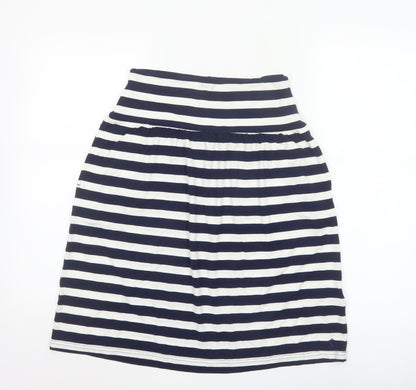 Joules Women’s Blue White Striped A-Line Jersey Skirt Size 8