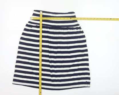 Joules Women’s Blue White Striped A-Line Jersey Skirt Size 8