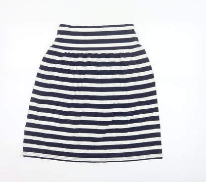 Joules Women’s Blue White Striped A-Line Jersey Skirt Size 8
