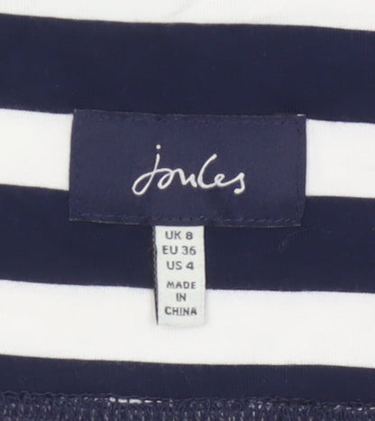Joules Women’s Blue White Striped A-Line Jersey Skirt Size 8