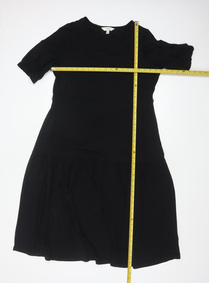 Marks and Spencer Women Black Size 16 Shift Jersey Dress
