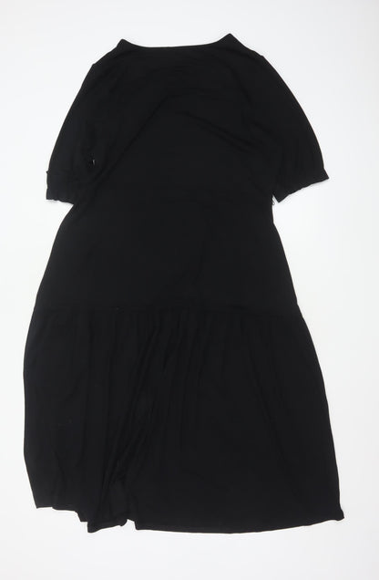 Marks and Spencer Women Black Size 16 Shift Jersey Dress