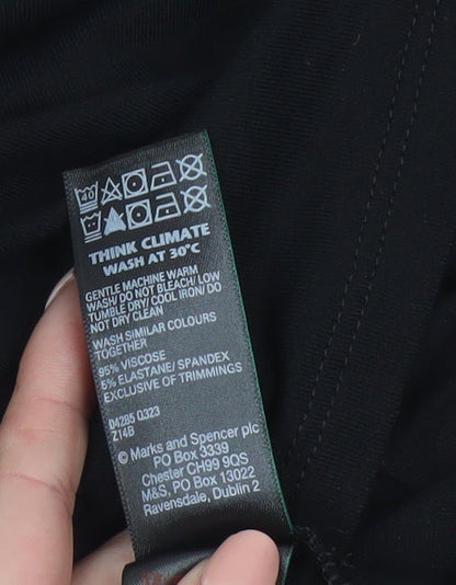 Marks and Spencer Women Black Size 16 Shift Jersey Dress