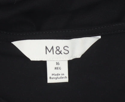 Marks and Spencer Women Black Size 16 Shift Jersey Dress