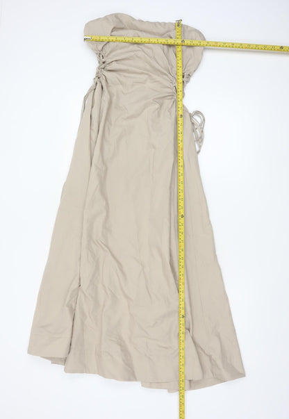 ASOS DESIGN Women’s Beige Strapless Maxi Dress Size 10 Ruched Zip
