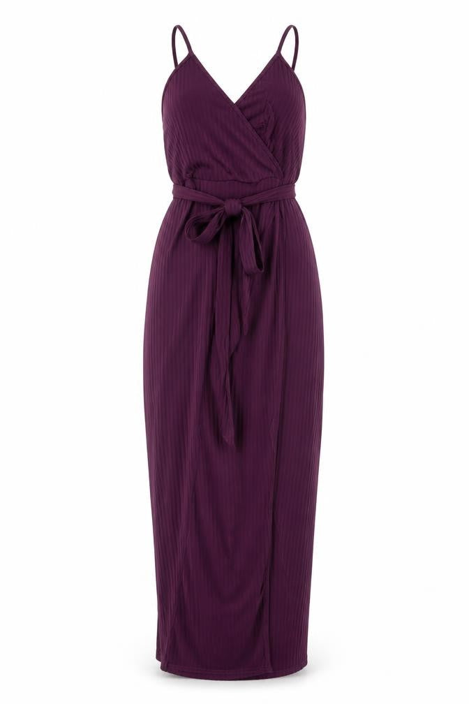 PRETTYLITTLETHING Women's Purple Wrap Maxi Dress Size 10