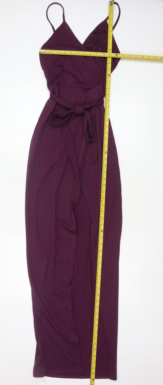 PrettyLittleThing Women's Purple Wrap Maxi Dress Size 10