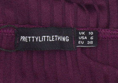 PrettyLittleThing Women's Purple Wrap Maxi Dress Size 10