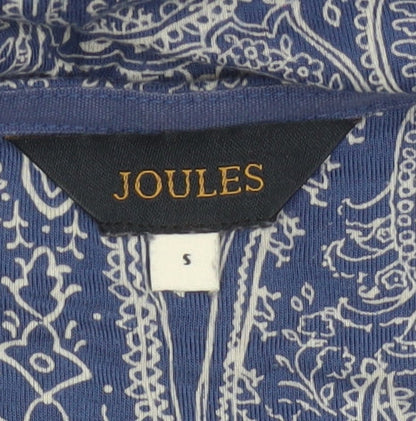 Joules Women Blue Paisley Midi Fit & Flare V-Neck Dress Size S