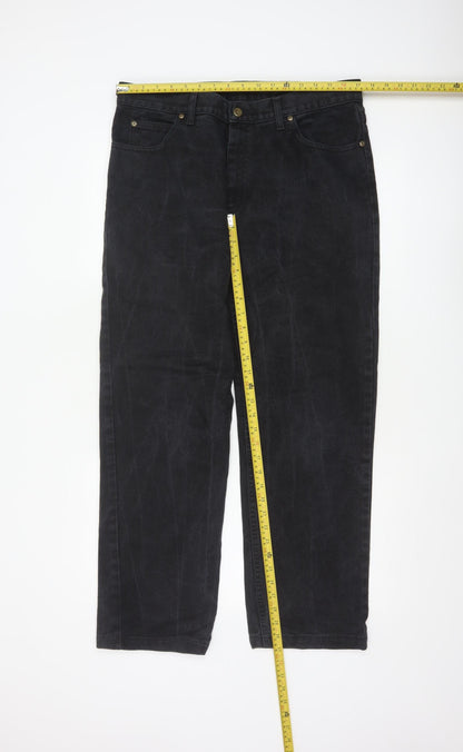 Lee Men's Black Straight Leg Regular Fit Denim Jeans 36x34