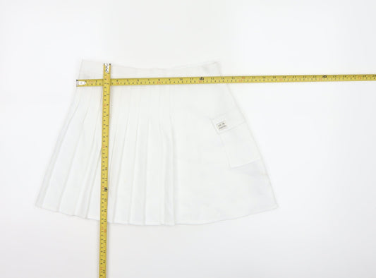 Urban Outfitters Women's White Pleated Short Skirt Size S