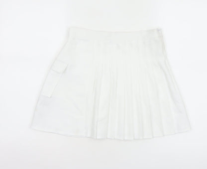 Urban Outfitters Women's White Pleated Short Skirt Size S