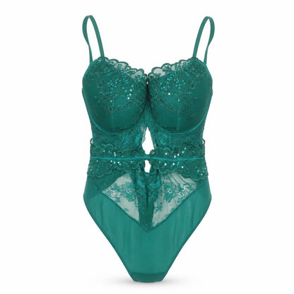 Ann Summers Women Green Lace One Piece Shapewear 18 DDD Underwired