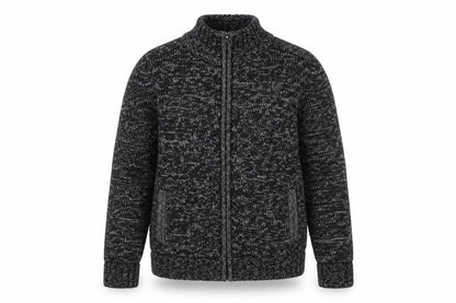 Kensington Eastside Mens Grey L Chunky Full Zip Knit Jumper