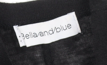 Bella and Blue Women's Black Long Sleeve Ruffle Hem Shift Dress Size S