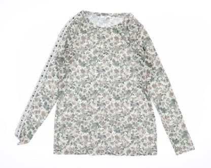 Next Women’s Multicoloured Floral Long Sleeve Mesh Blouse Size 12