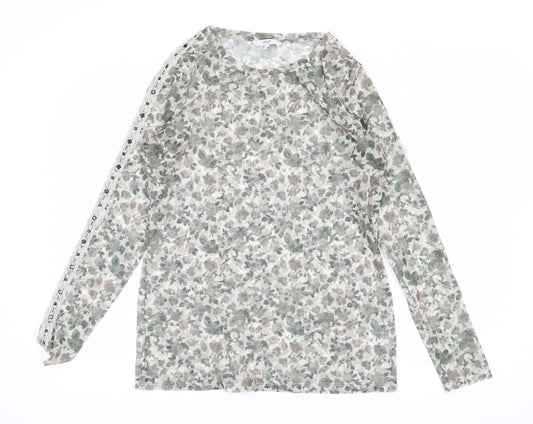 Next Women’s Multicoloured Floral Long Sleeve Mesh Blouse Size 12