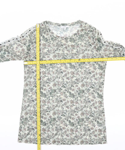Next Women’s Multicoloured Floral Long Sleeve Mesh Blouse Size 12