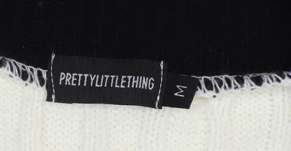 PrettyLittleThing Womens Ivory V-Neck Cable Knit Jumper Size M