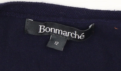 Bonmarché Women's Navy Long Sleeve Open Front Cardigan Size 12