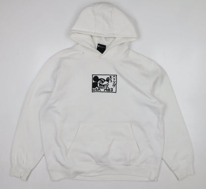 Disney x Keith Haring White Hoodie XL Women’s Pullover Sweatshirt