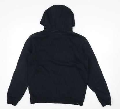 Puma Boys Black Pullover Hoodie 16 Years Cotton Blend Lined Logo Sportswear