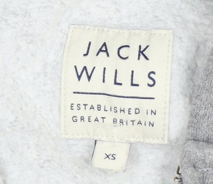 Jack Wills Men’s Grey Full Zip Hoodie XS Logo Fleece Sweatshirt