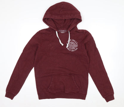 Jack Wills Men's Red Pullover Hoodie Size M Logo Hooded Sweatshirt
