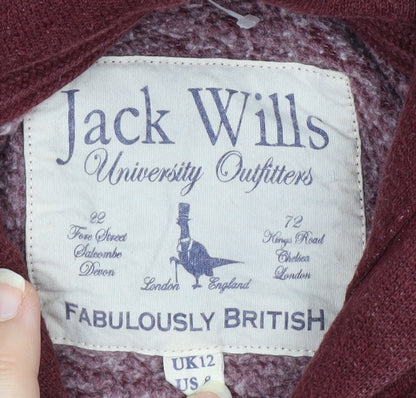 Jack Wills Men's Red Pullover Hoodie Size M Logo Hooded Sweatshirt