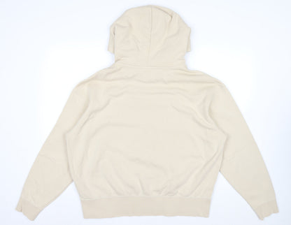 Nike Men’s Beige Pullover Hoodie M Fleece Regular Fit