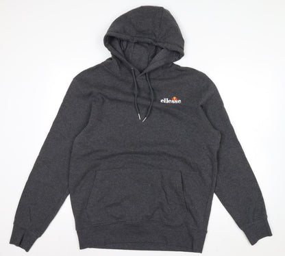 Ellesse Men's Grey Pullover Hoodie L Regular Fit Fleece Sweatshirt