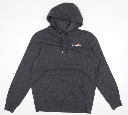 Ellesse Men's Grey Pullover Hoodie L Regular Fit Fleece Sweatshirt